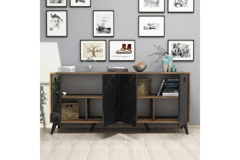 Athodna Konsolbord 180 cm - Mørkebrun/Sort/Natur - Møbler - Borde - Aflastningsbord - Konsolbord & sidebord
