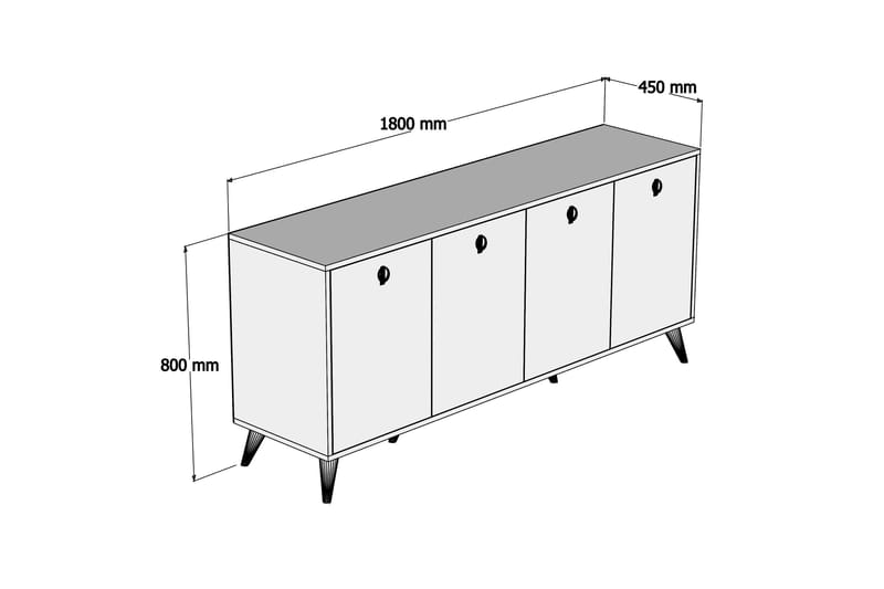 Athodna Konsolbord 180 cm - Mørkebrun/Sort/Natur - Møbler - Borde - Aflastningsbord - Konsolbord & sidebord