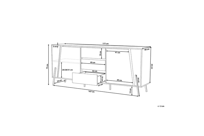 Blackpool konsolbord 177 cm - Træ / natur - Møbler - Borde - Aflastningsbord - Konsolbord & sidebord