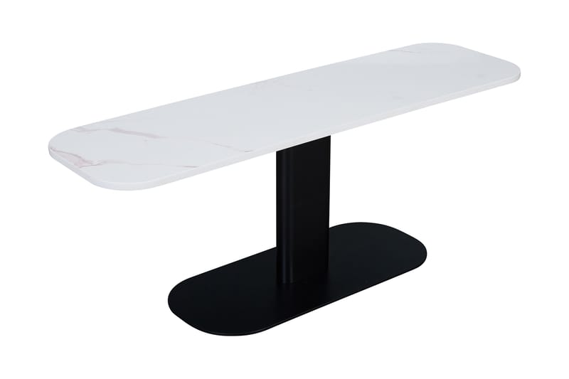 Bodal Konsolbord 120 cm Ovalt Marmor - Hvid/Sort - Entrébord - Konsolbord & sidebord