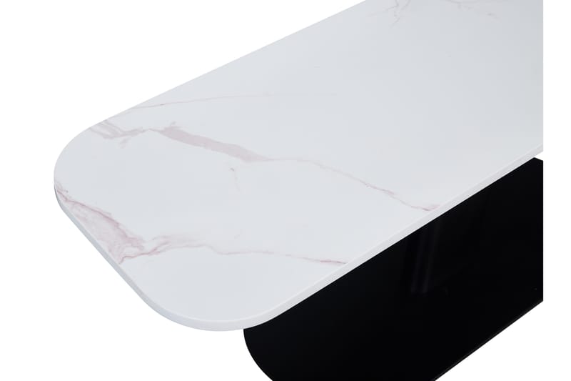Bodal Konsolbord 120 cm Ovalt Marmor - Hvid/Sort - Entrébord - Konsolbord & sidebord