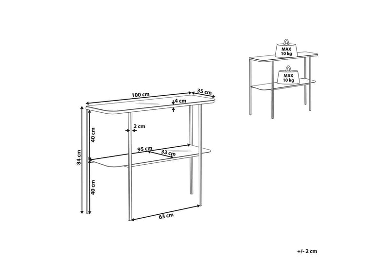Konsolbord Calvert Hvid, guld - Hvid, guld - Møbler - Borde - Aflastningsbord - Entrébord