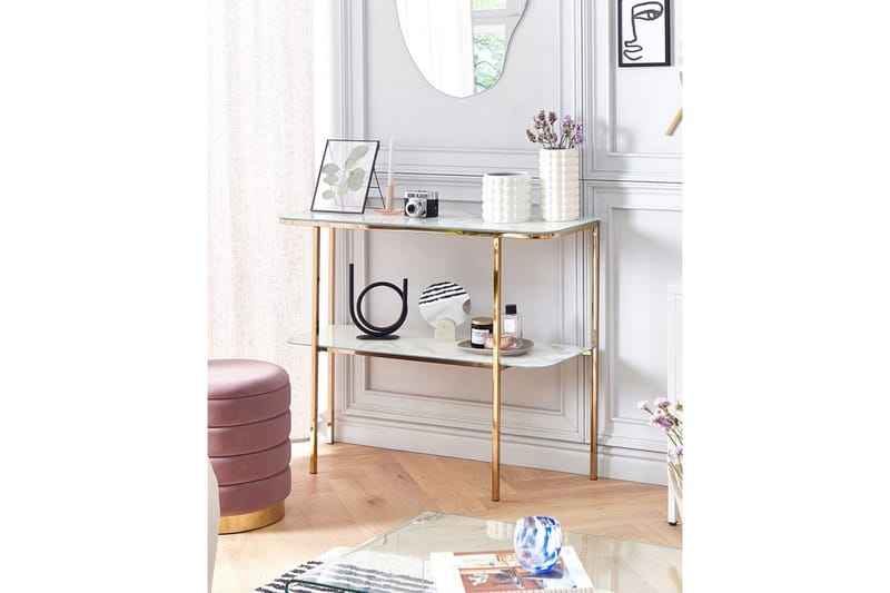 Konsolbord Calvert Hvid, guld - Hvid, guld - Møbler - Borde - Aflastningsbord - Entrébord