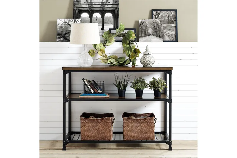 Cassy Konsolbord 121,9 cm Sort/Mørkebrun, Dorel Home