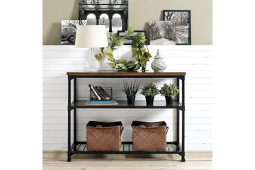 Cassy Konsolbord 121,9 cm Sort/Mørkebrun - Dorel Home - Møbler - Borde - Aflastningsbord - Konsolbord & sidebord