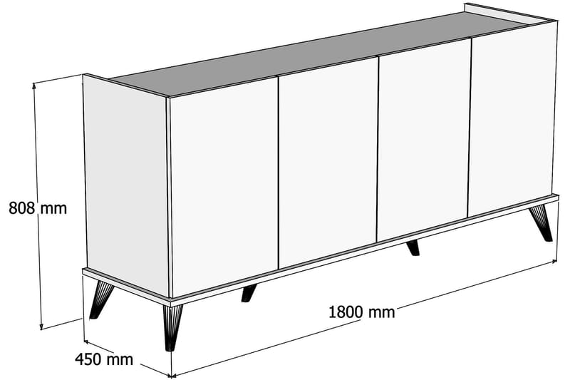 Challur Konsolbord 180 cm - Mørkebrun/Sort/Natur - Møbler - Borde - Aflastningsbord - Konsolbord & sidebord