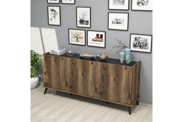Challur Konsolbord 180 cm - Mørkebrun/Sort/Natur - Møbler - Borde - Aflastningsbord - Konsolbord & sidebord