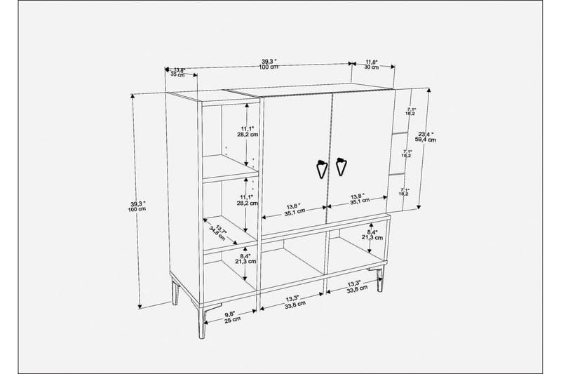 Desgrar Konsolbord 100x100 cm - Hvid - Møbler - Borde - Aflastningsbord - Konsolbord & sidebord
