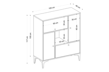 Desgrar Konsolbord 100x117 cm - Blå - Møbler - Borde - Aflastningsbord - Konsolbord & sidebord