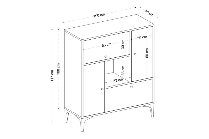 Desgrar Konsolbord 100x117 cm - Blå - Møbler - Borde - Aflastningsbord - Konsolbord & sidebord