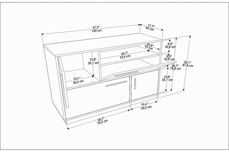 Desgrar Konsolbord 120x81,6 cm - Hvid - Møbler - Borde - Aflastningsbord - Konsolbord & sidebord