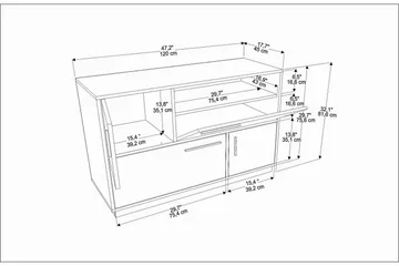 Desgrar Konsolbord 120x81,6 cm - Hvid - Møbler - Borde - Aflastningsbord - Konsolbord & sidebord