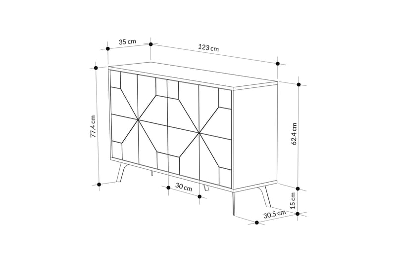 Desgrar Konsolbord 123x62,4 cm - Hvid - Møbler - Borde - Aflastningsbord - Konsolbord & sidebord