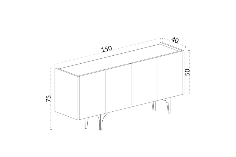 Desgrar Konsolbord 150x75 cm - Blå - Møbler - Borde - Aflastningsbord - Konsolbord & sidebord