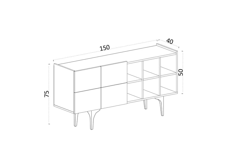 Desgrar Konsolbord 150x75 cm - Blå - Møbler - Borde - Aflastningsbord - Konsolbord & sidebord
