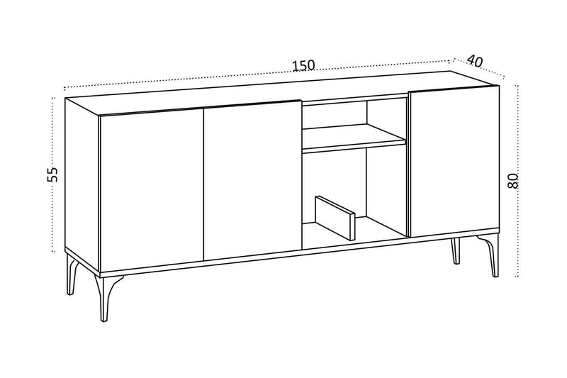 Desgrar Konsolbord 150x80 cm - Blå - Møbler - Borde - Aflastningsbord - Konsolbord & sidebord