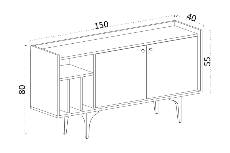 Desgrar Konsolbord 150x80 cm - Blå - Møbler - Borde - Aflastningsbord - Konsolbord & sidebord
