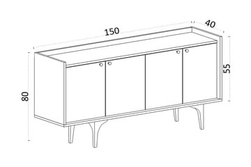 Desgrar Konsolbord 150x80 cm - Blå - Møbler - Borde - Aflastningsbord - Konsolbord & sidebord