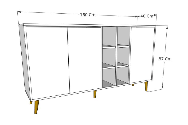 Desgrar Konsolbord 160x87 cm - Flerfarvet - Entrébord - Konsolbord & sidebord