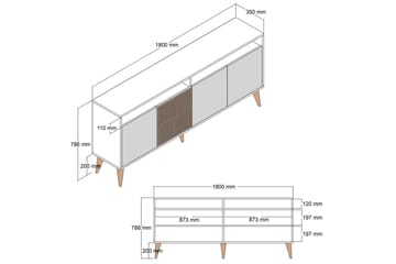 Desgrar Konsolbord 180x78,6 cm - Brun - Møbler - Borde - Aflastningsbord - Konsolbord & sidebord