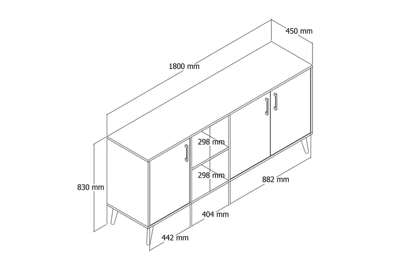 Desgrar Konsolbord 180x80 cm - Brun - Møbler - Borde - Aflastningsbord - Konsolbord & sidebord