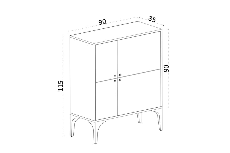 Desgrar Konsolbord 90x115 cm - Hvid - Entrébord - Konsolbord & sidebord