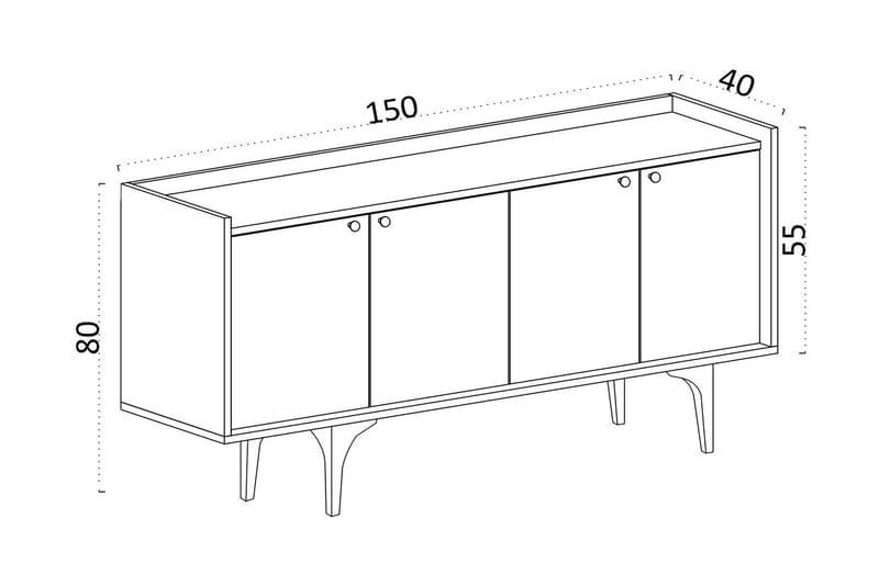Desgrar Sidebord 150x80 cm - Hvid - Møbler - Borde - Aflastningsbord - Konsolbord & sidebord