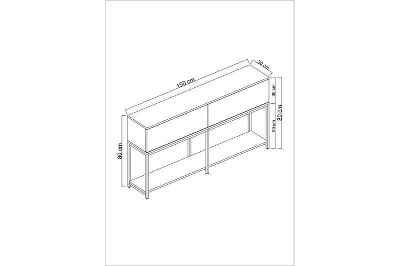 Dorlord Konsolbord 150 cm - Grå/Guld - Møbler - Borde - Aflastningsbord - Konsolbord & sidebord