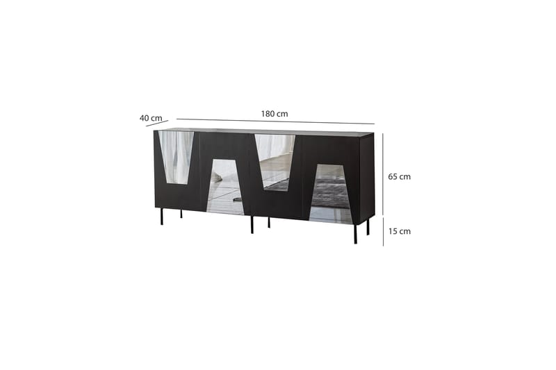 Eraclea Konsolbord 180 cm - Sort - Møbler - Borde - Aflastningsbord - Konsolbord & sidebord