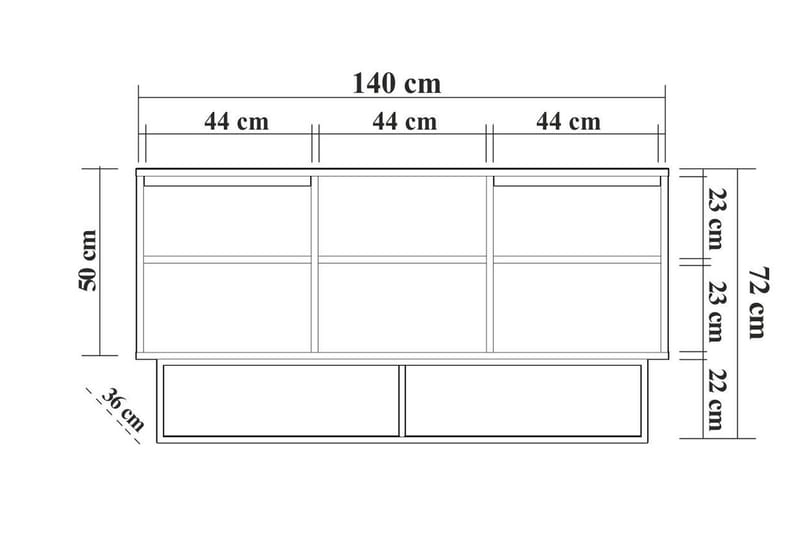 Gawlow Konsolbord 140 cm - Mørkebrun / sort - Møbler - Borde - Aflastningsbord - Konsolbord & sidebord