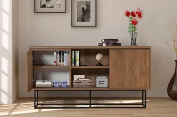 Gawlow Konsolbord 140 cm - Mørkebrun / sort - Møbler - Borde - Aflastningsbord - Konsolbord & sidebord