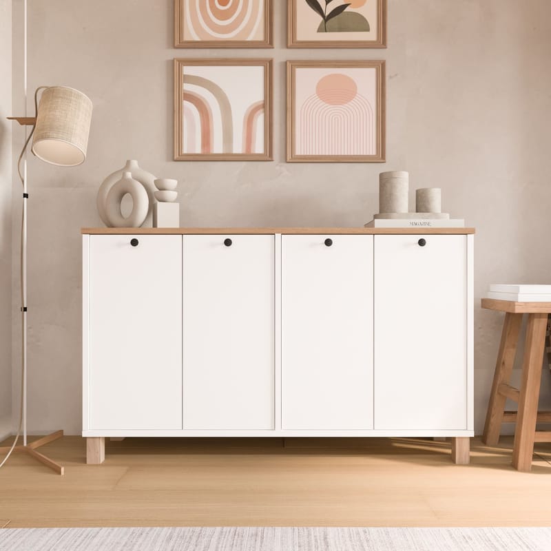 Konsolbord Hanah Home Nord (120 x 73,6 x 29,5 cm) Hvid eg - Hvid og eg - Møbler - Borde - Aflastningsbord - Entrébord