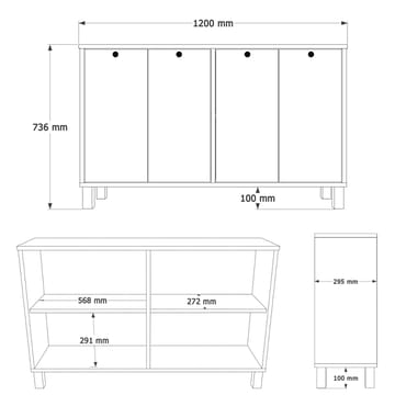 Konsolbord Hanah Home Nord (120 x 73,6 x 29,5 cm) Hvid eg - Hvid og eg - Møbler - Borde - Aflastningsbord - Entrébord