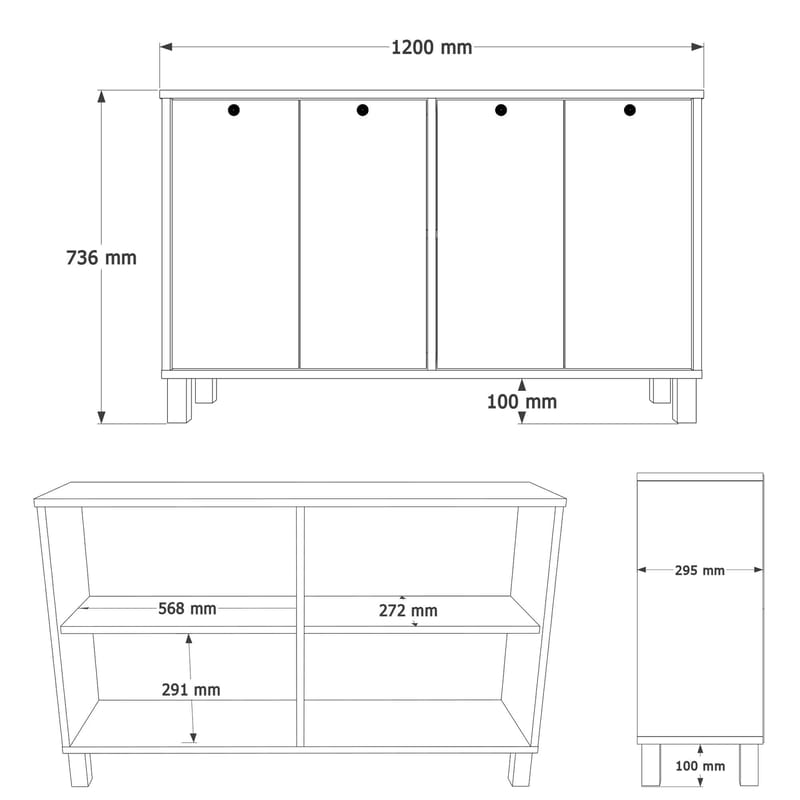 Konsolbord Hanah Home Nord (120 x 73,6 x 29,5 cm) Hvid eg - Hvid og eg - Møbler - Borde - Aflastningsbord - Entrébord