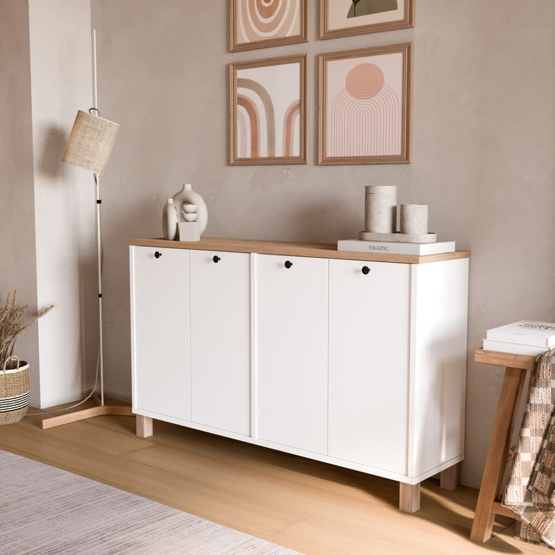Konsolbord Hanah Home Nord (120 x 73,6 x 29,5 cm) Hvid eg - Hvid og eg - Møbler - Borde - Aflastningsbord - Entrébord