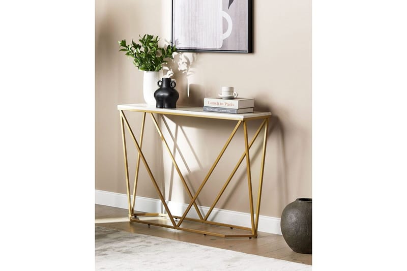 Konsolbord Hazen Hvid, guld - Hvid, guld - Møbler - Borde - Aflastningsbord - Entrébord