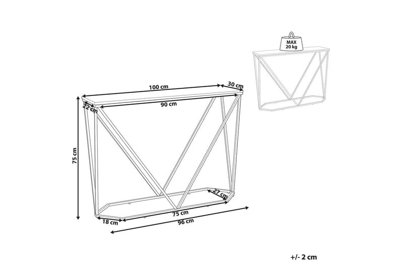Konsolbord Hazen Hvid, guld - Hvid, guld - Møbler - Borde - Aflastningsbord - Entrébord