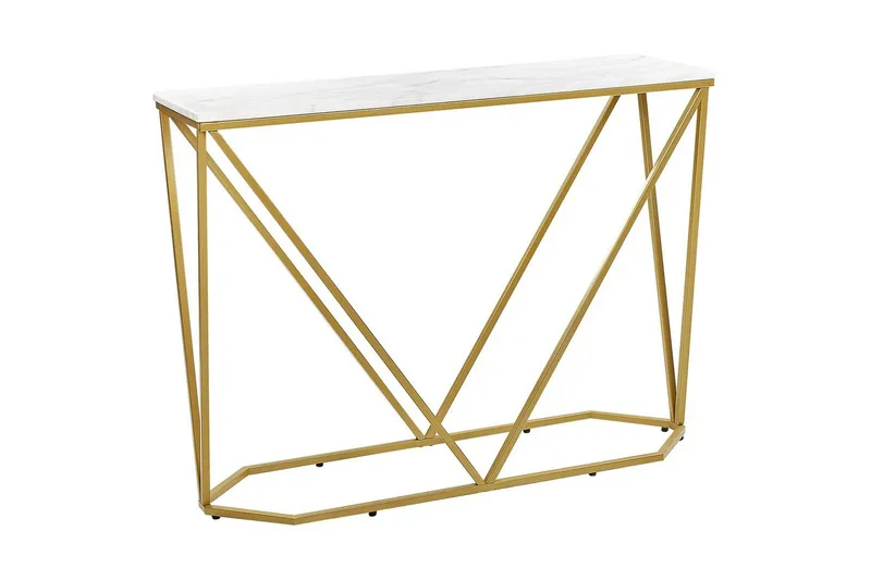 Konsolbord Hazen Hvid, guld, Hvid, guld