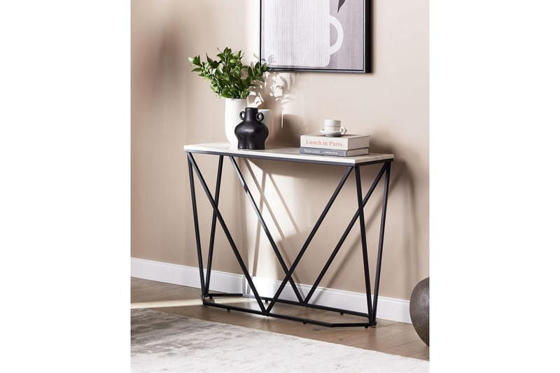 Konsolbord Hazen Hvid, Sort - Hvid, Sort - Møbler - Borde - Aflastningsbord - Entrébord