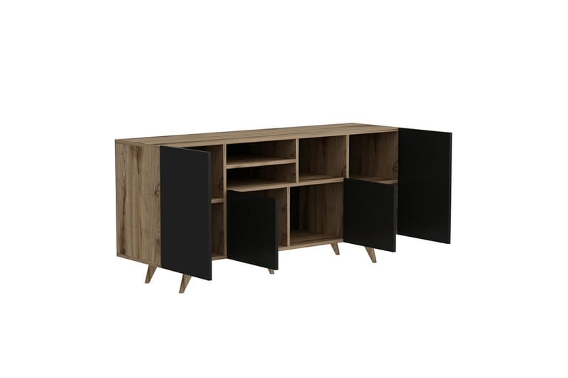 Kagithane Konsolbord 160 cm - Valnød finér/Sort - Møbler - Borde - Aflastningsbord - Konsolbord & sidebord