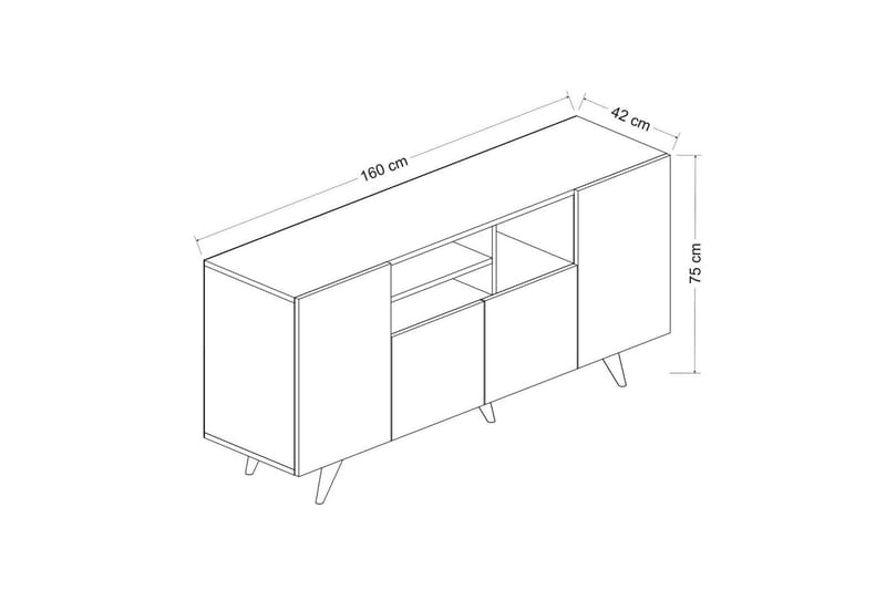 Kagithane Konsolbord 160 cm - Valnød finér/Sort - Møbler - Borde - Aflastningsbord - Konsolbord & sidebord