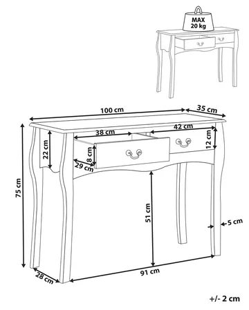 Klawock konsolbord 90 cm - Sort - Møbler - Borde - Aflastningsbord - Konsolbord & sidebord