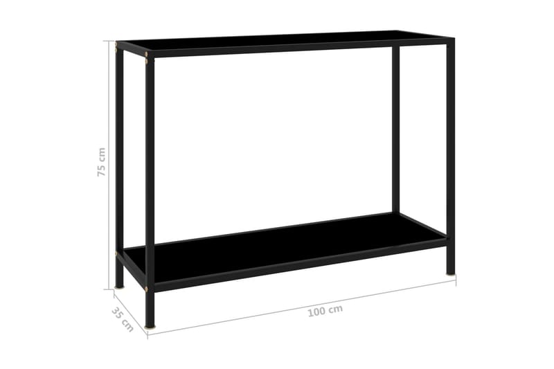 Konsolbord 100x35x75 cm hærdet glas sort - Sort - Møbler - Borde - Aflastningsbord - Konsolbord & sidebord