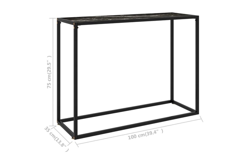 konsolbord 100x35x75 cm hærdet glas sort - Sort - Møbler - Borde - Aflastningsbord - Konsolbord & sidebord