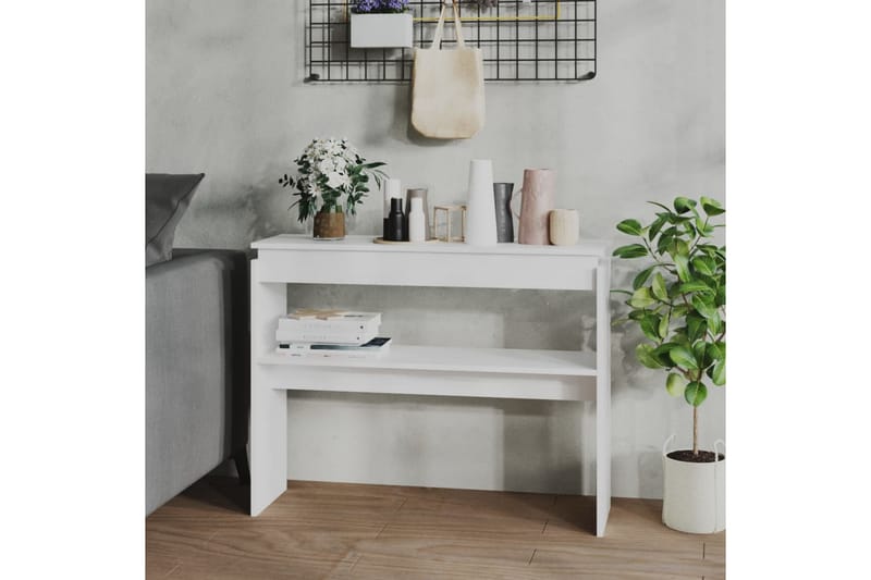 konsolbord 102x30x80 cm spånplade hvid - Hvid - Møbler - Borde - Aflastningsbord - Konsolbord & sidebord
