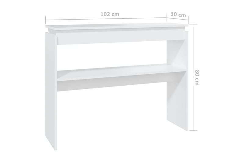 konsolbord 102x30x80 cm spånplade hvid - Hvid - Møbler - Borde - Aflastningsbord - Konsolbord & sidebord