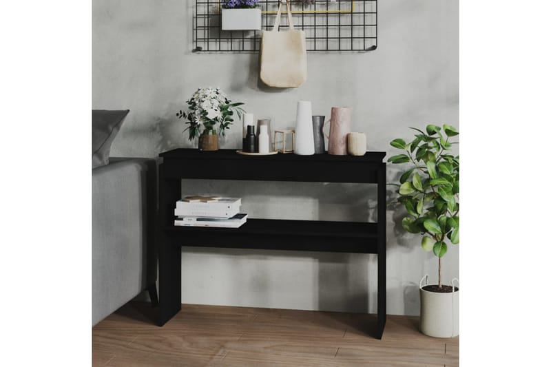 konsolbord 102x30x80 cm spånplade sort - Sort - Møbler - Borde - Aflastningsbord - Konsolbord & sidebord