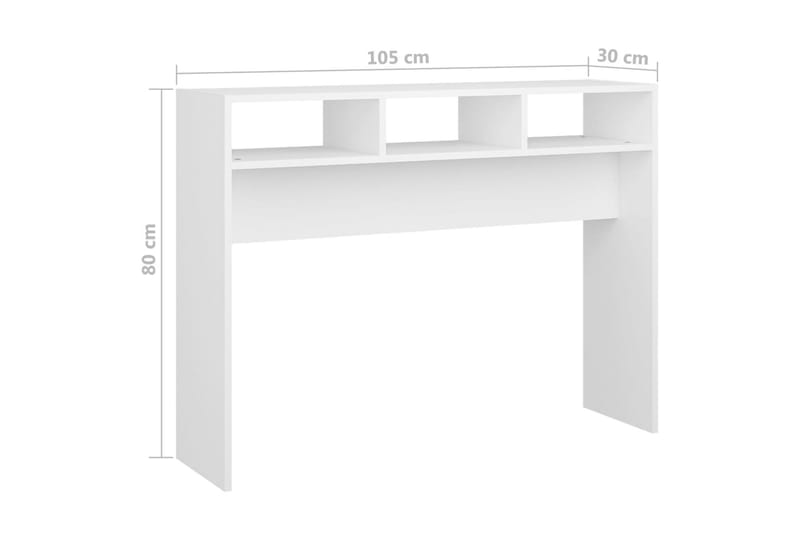 konsolbord 105x30x80 cm spånplade hvid - Hvid - Entrébord - Konsolbord & sidebord