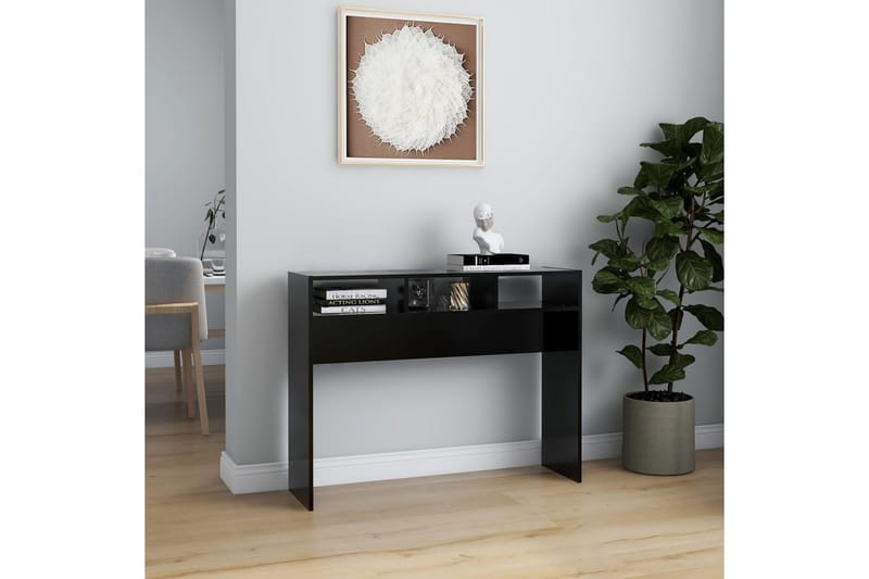 konsolbord 105x30x80 cm spånplade sort - Sort - Møbler - Borde - Aflastningsbord - Konsolbord & sidebord