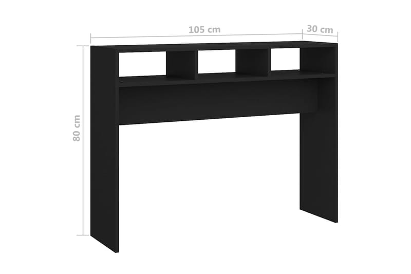 konsolbord 105x30x80 cm spånplade sort - Sort - Møbler - Borde - Aflastningsbord - Konsolbord & sidebord